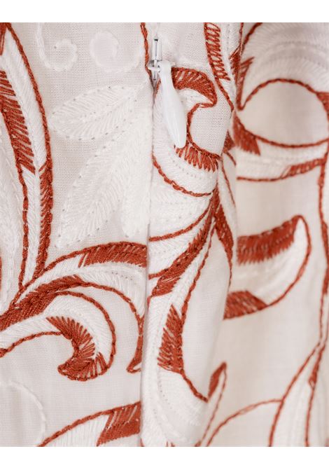 Abito San Pietro in Cotone Bianco Ricamato Con Felci LA DOUBLE J | DRE0900-COT076FRN01WH01